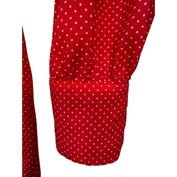 J. Crew Womens Polka Dot Button-Down Blouse Size 6 Red Long Sleeve Top Career Of - Picture 7 of 10